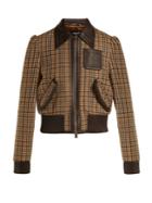 Rochas Checked Wool-blend Bomber Jacket