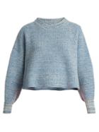 Matchesfashion.com Vika Gazinskaya - Cropped Wool Sweater - Womens - Blue
