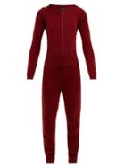 Matchesfashion.com Pepper & Mayne - Hooded Cashmere And Wool Blend Jumpsuit - Womens - Dark Red