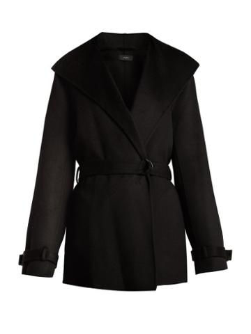 Matchesfashion.com Joseph - Lima Wrap Wool And Cashmere Blend Coat - Womens - Black