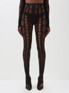 Rui - Cutout Mesh Leggings - Womens - Black