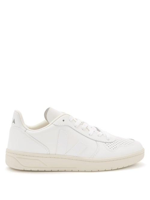 Veja - V-10 Leather Trainers - Womens - White