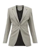 Matchesfashion.com Petar Petrov - Janis Houndstooth Single Breasted Wool Blazer - Womens - Grey Multi