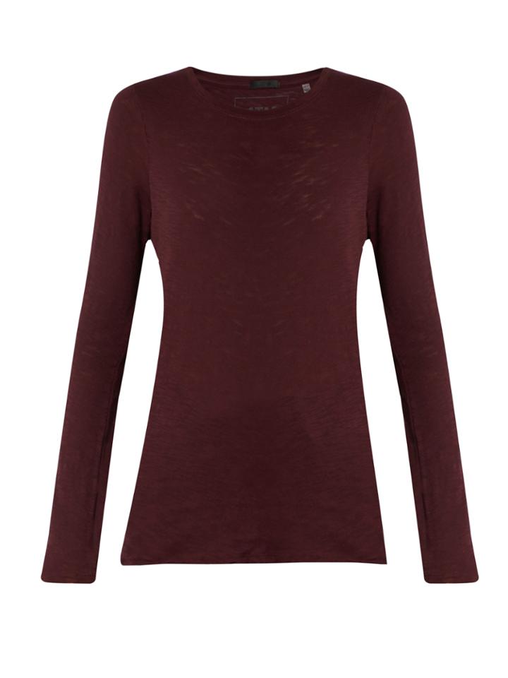 Atm Distressed Slub Cotton-jersey Long-sleeved T-shirt