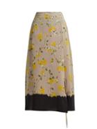 Matchesfashion.com Altuzarra - Felice Floral Print Silk Crepe De Chine Midi Skirt - Womens - Beige Multi