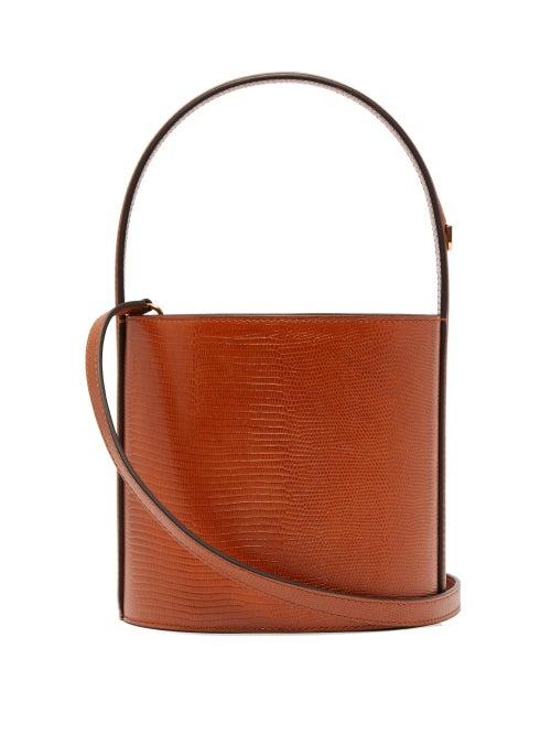 Matchesfashion.com Staud - Bissett Lizard Effect Leather Bucket Bag - Womens - Tan