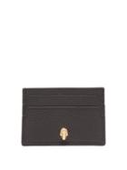Matchesfashion.com Alexander Mcqueen - Skull Embellished Grained Leather Cardholder - Womens - Black