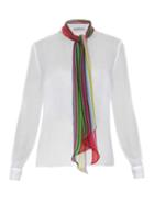Mary Katrantzou Folia Rainbow-scarf Chiffon Blouse