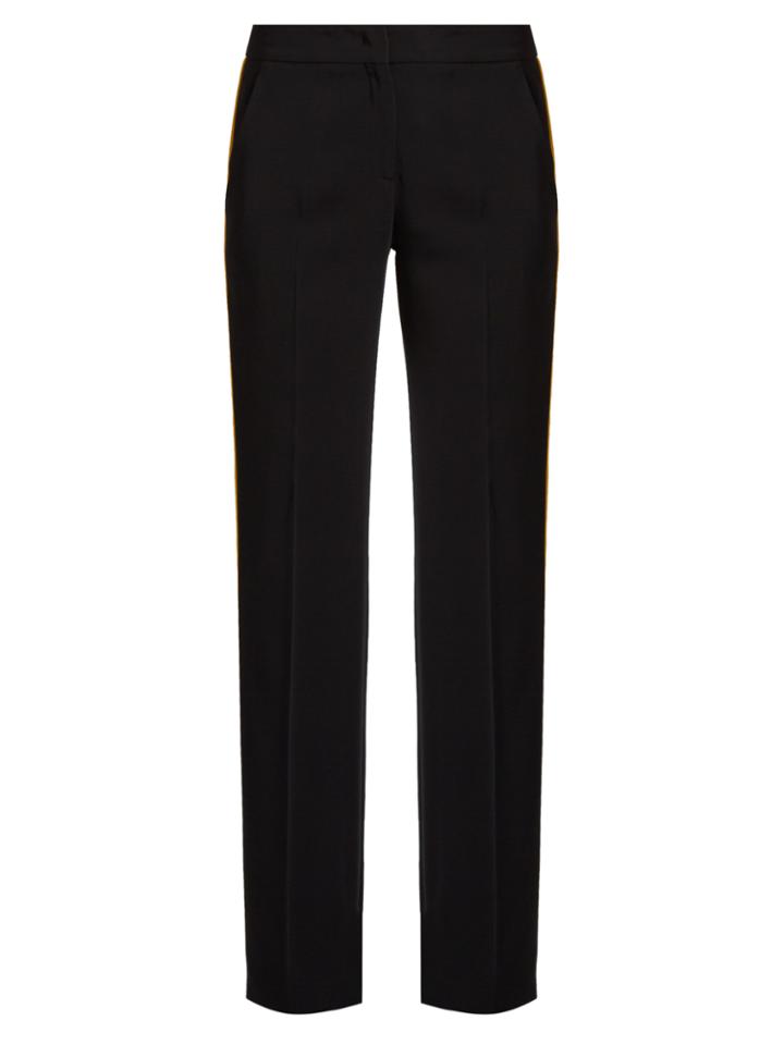 No. 21 Side-stripe Straight-leg Crepe Trousers