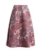Erdem Thea Blossom And Bird-jacquard Midi Skirt