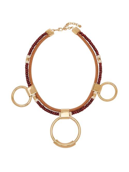 Matchesfashion.com Chlo - Sawyer Bead And Hoop Necklace - Womens - Burgundy