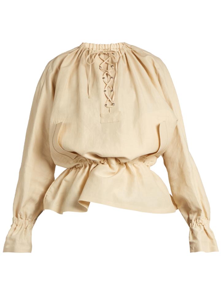 J.w.anderson Oversized Lace-up Sateen Blouse