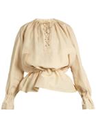 J.w.anderson Oversized Lace-up Sateen Blouse
