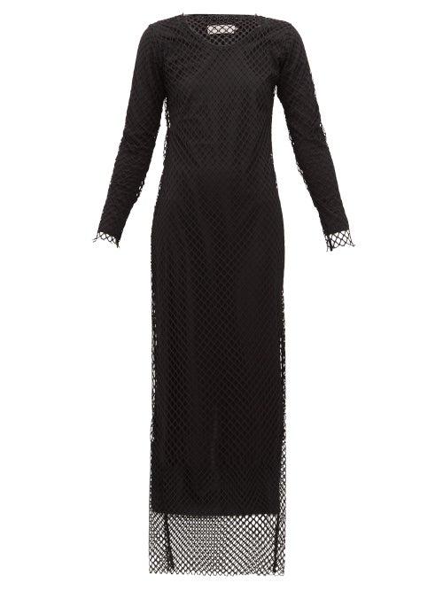 Matchesfashion.com Marques'almeida - Long Sleeved Mesh Maxi Dress - Womens - Black