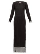 Matchesfashion.com Marques'almeida - Long Sleeved Mesh Maxi Dress - Womens - Black