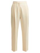 Matchesfashion.com See By Chlo - High Rise Straight Leg Ribbed Crepe Trousers - Womens - Ivory