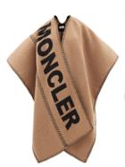 Moncler - Logo-intarsia Wool-blend Shawl - Womens - Beige