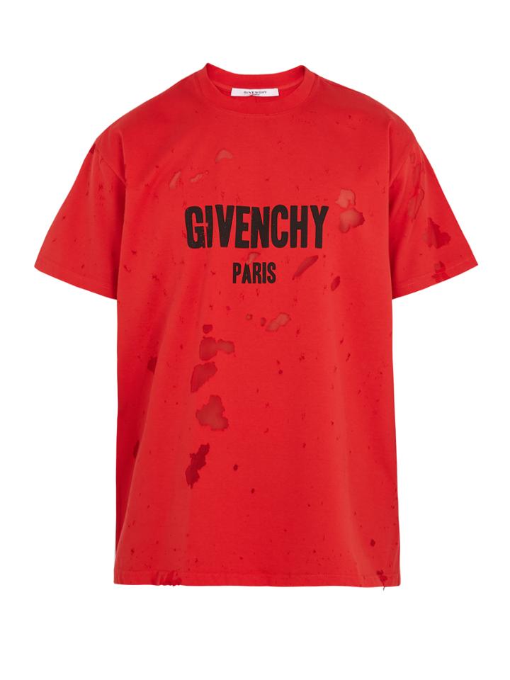 Givenchy Columbian-fit Destroyed Cotton T-shirt