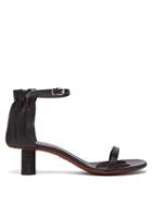 Matchesfashion.com Proenza Schouler - Ruched Cylindrical Heel Leather Sandals - Womens - Black