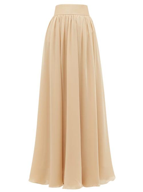 Matchesfashion.com Zimmermann - Super Eight Silk-charmeuse Maxi Skirt - Womens - Beige