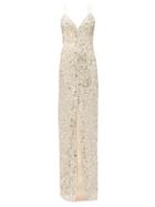 Matchesfashion.com Rasario - Sequinned Sweetheart-neckline Tulle Dress - Womens - Silver