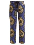 Matchesfashion.com Isabel Marant - Rupsy Floral Print Cropped Jeans - Womens - Blue Multi