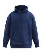 Matchesfashion.com Y-3 - Logo-print Cotton-jersey Hooded Sweatshirt - Mens - Navy
