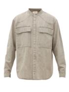 Matchesfashion.com Fear Of God - Collarless Denim Shirt - Mens - Light Grey