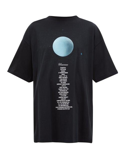 Matchesfashion.com Vetements - Uranus Oversized Cotton Jersey T Shirt - Womens - Black Multi