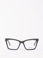 Balenciaga Eyewear - Cat-eye Acetate Glasses - Womens - Black Clear
