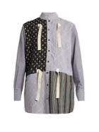 J.w.anderson Contrast-print Striped Cotton-gauze Shirt