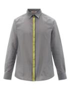 Pro - Stripe-jacquard Cotton And Silk-blend Twill Shirt - Mens - Grey Multi