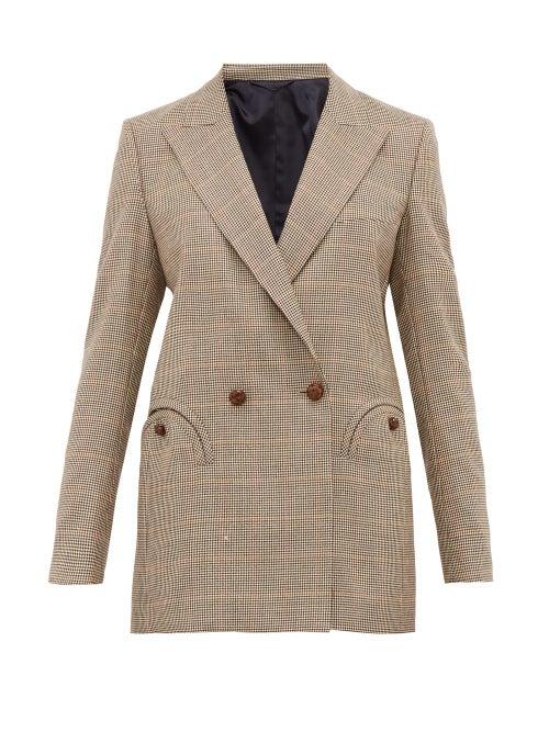 Matchesfashion.com Blaz Milano - Bonhomme Everyday Houndstooth Wool Blazer - Womens - Brown Multi