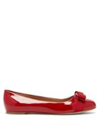Matchesfashion.com Salvatore Ferragamo - Varina Patent Leather Ballet Flats - Womens - Red