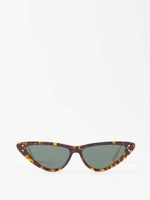 Dior - Missdior B4u Triangle Cat-eye Acetate Sunglasses - Womens - Green Brown