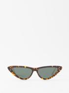 Dior - Missdior B4u Triangle Cat-eye Acetate Sunglasses - Womens - Green Brown