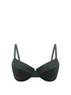Matchesfashion.com Form And Fold - The Base Underwired D-g Bikini Top - Womens - Dark Green