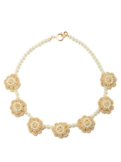 Shrimps - Areta Rope And Faux-pearl Necklace - Womens - Cream
