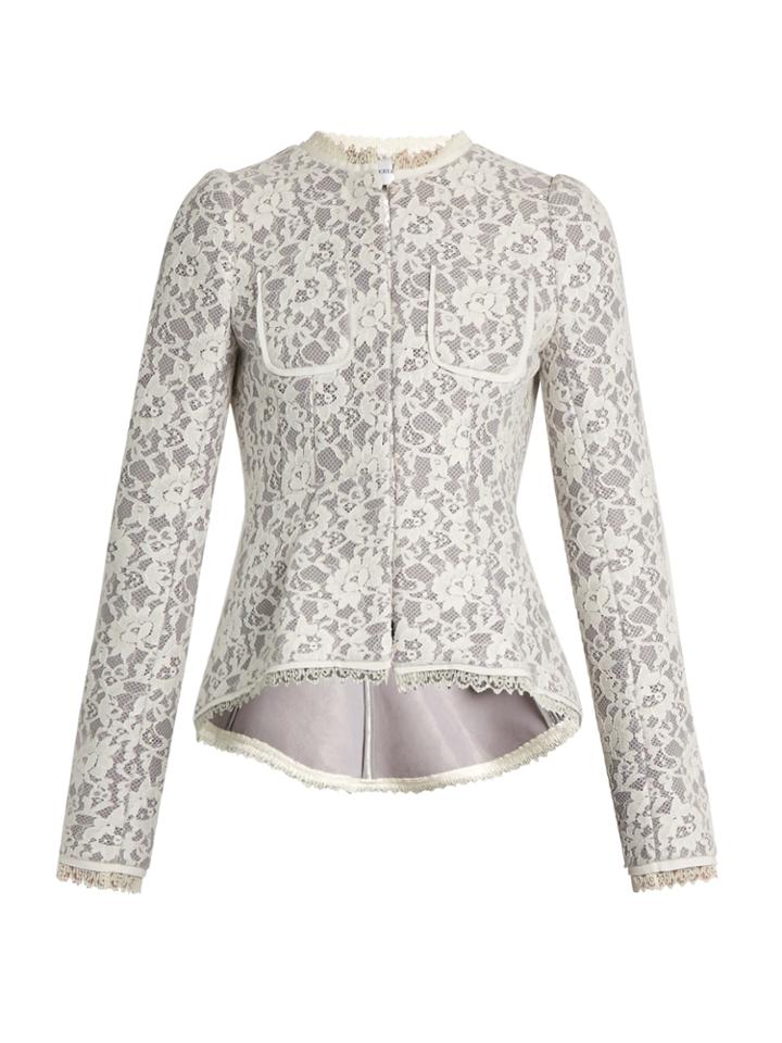 Erdem Gabrielle Lace-neoprene Peplum Jacket
