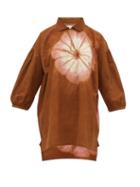 Matchesfashion.com Story Mfg - Bebe Floral Dyed Organic Cotton Mini Dress - Womens - Brown Multi