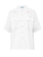 Matchesfashion.com Prada - Shoulder Epaulette Cotton Poplin Shirt - Womens - White