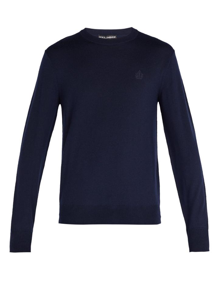 Dolce & Gabbana Crown-embroidered Wool Sweater