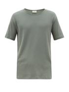 Matchesfashion.com Lemaire - Ribbed Cotton-blend T-shirt - Mens - Green