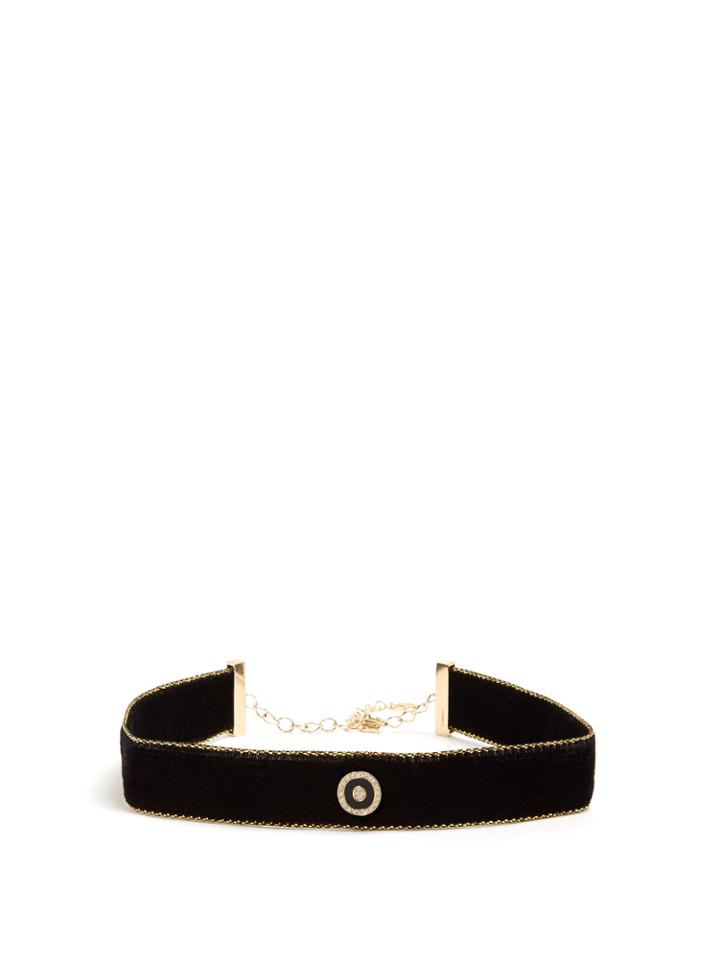 Anissa Kermiche Diamond, Onyx, Velvet & Yellow-gold Choker