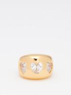 Timeless Pearly - Crystal-heart Gold-plated Ring - Womens - Crystal