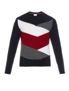Moncler Gamme Bleu Colour-block Wool-knit Sweater