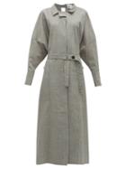 Matchesfashion.com Jil Sander - Lesley Wool Blend Maxi Shirt Dress - Womens - Light Grey