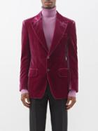 Tom Ford - Single-breasted Velvet Blazer - Mens - Pink