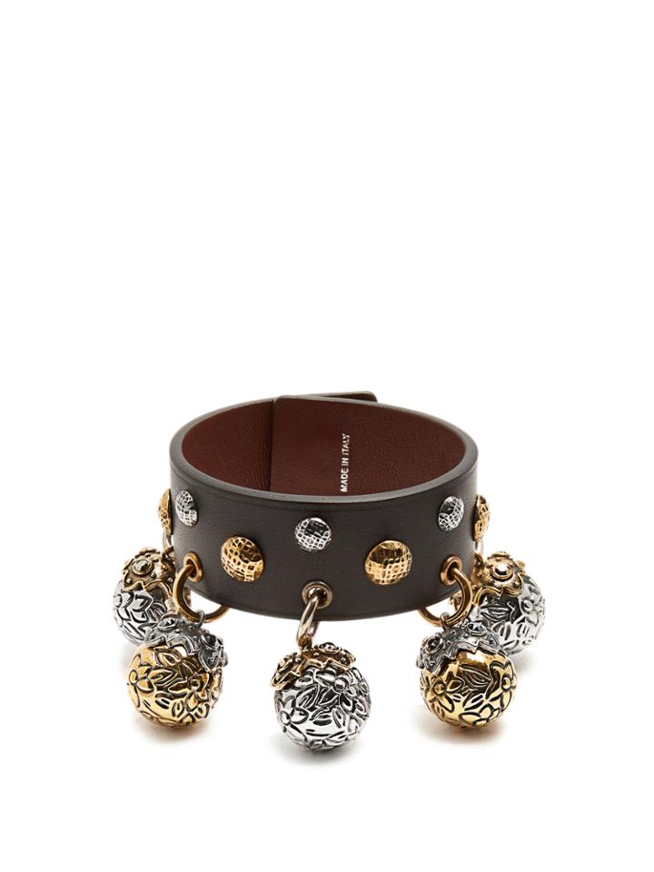Alexander Mcqueen Charm-embellished Leather Bracelet