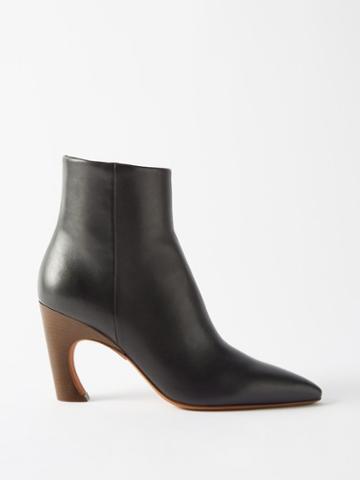 Chlo - Oli Leather Ankle Boots - Womens - Black